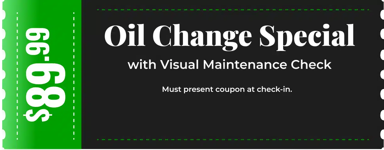 Oil change coupon with maintenance check